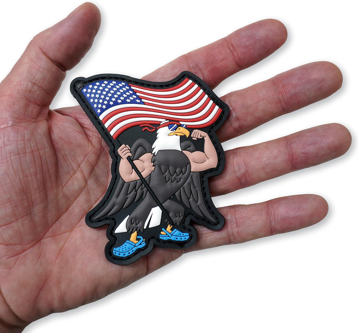 Merican Bald Eagle American Flag Tactical PVC Morale Patch Backpacks image 2