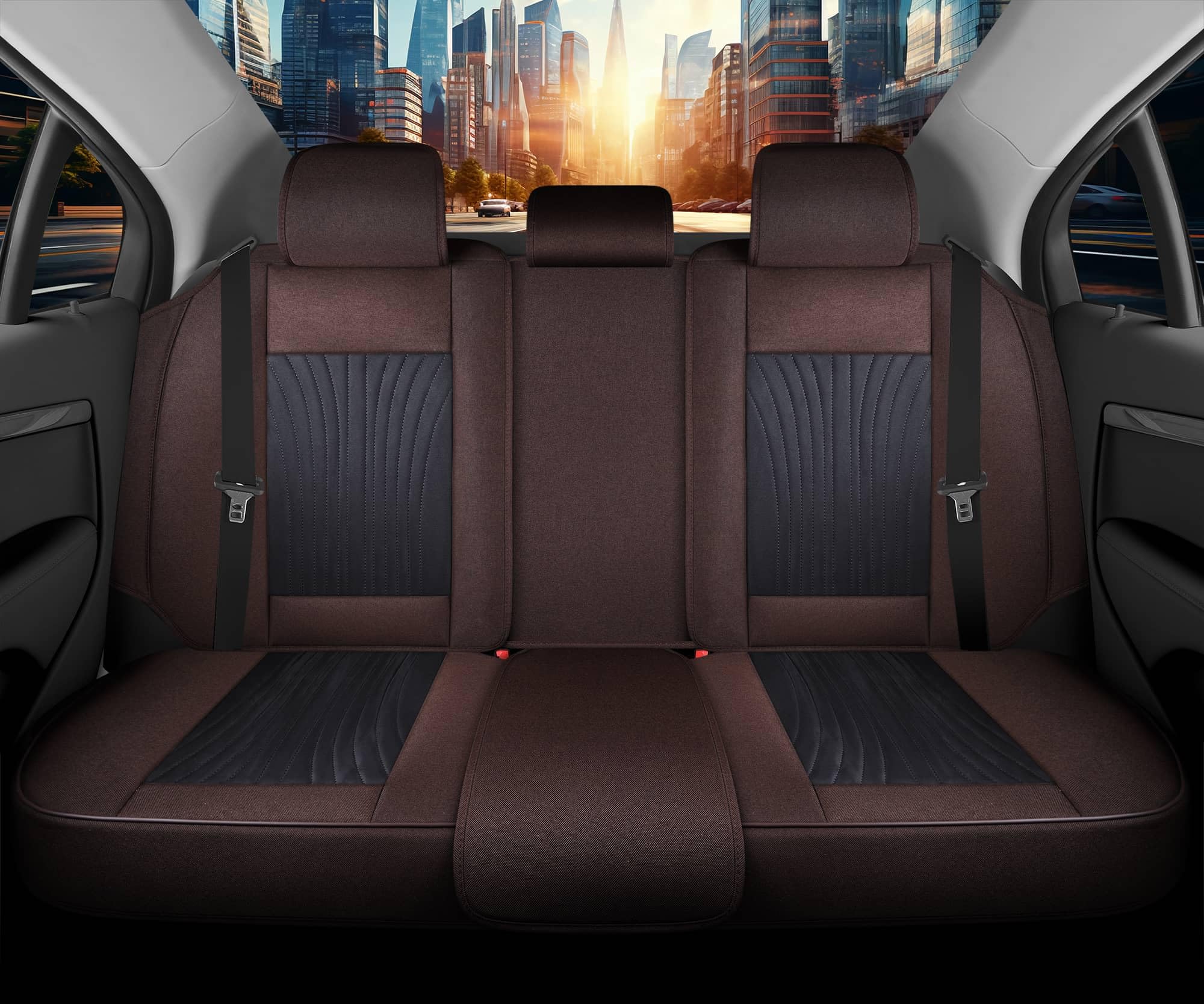 BREMER SITZBEZÜGE Coprisedili compatibili con BMW I4 conducente e passeggeri dal 2021 P824 grigio/blu
