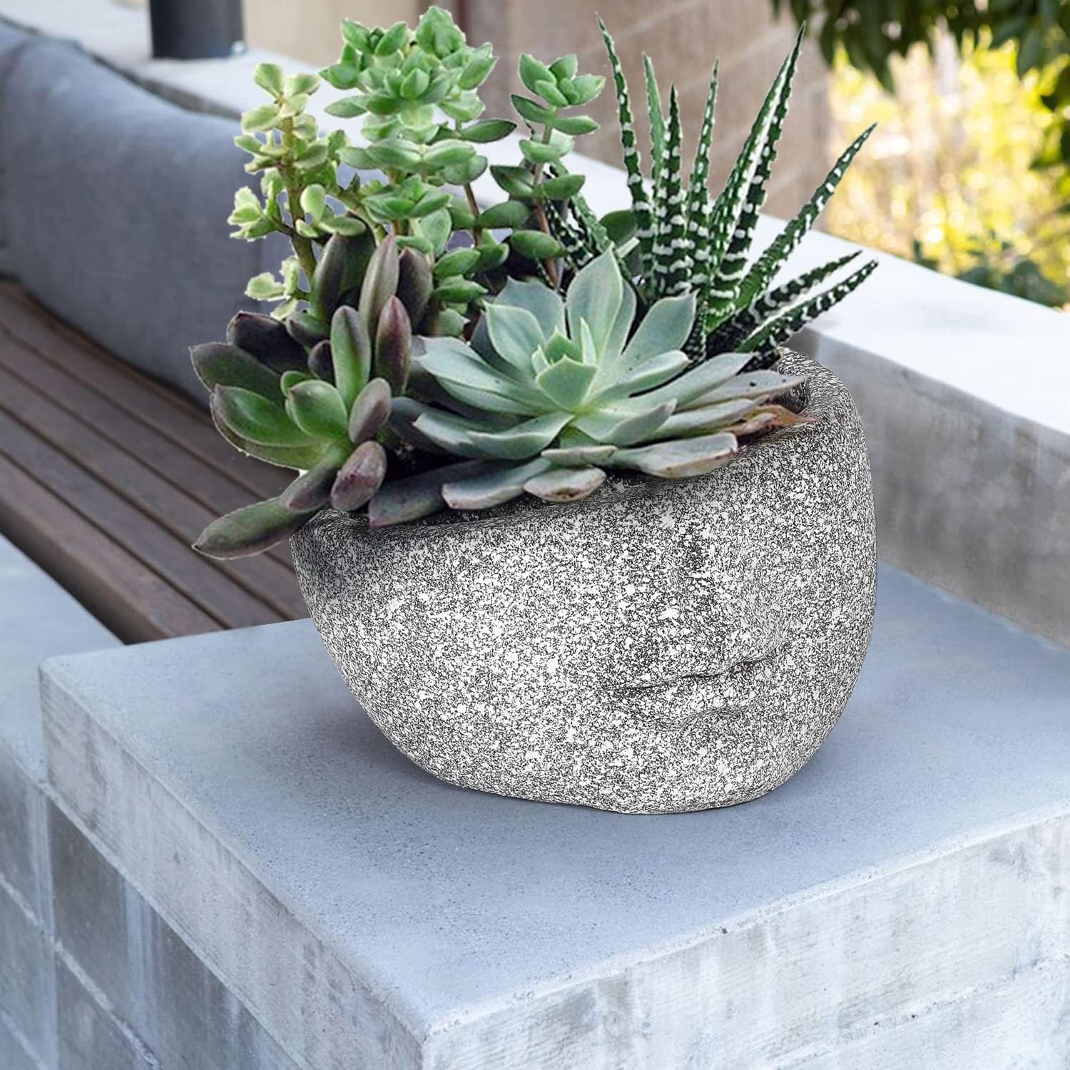 Joveco Face Planters Pots Flower Head Planter, Unique Human Face Garden Pot Succulent Planter for Indoor Outdoor