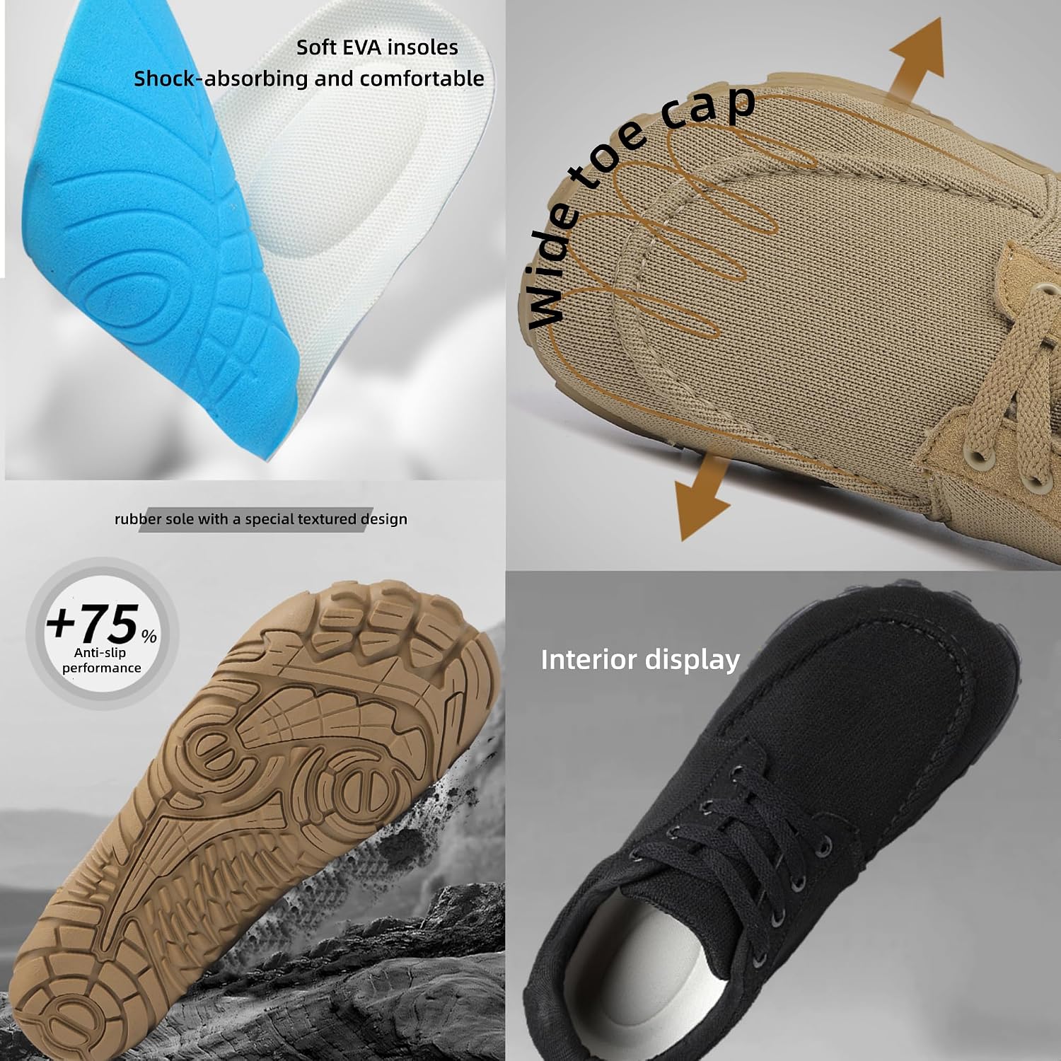 Barefoot Shoes for Men Wide Barefoot Trail Running Shoes Men's Minimalist Hiking Footwear,New Model for Gym Training,Outdoor Sports & Daily wear