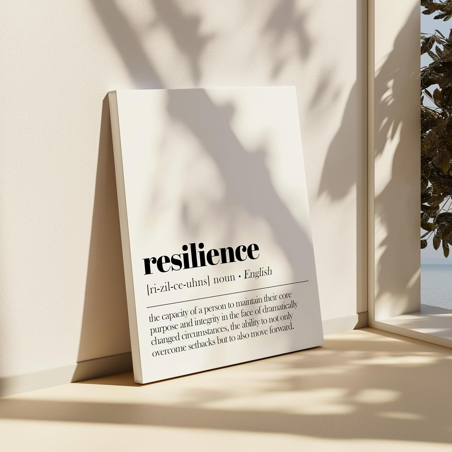 Monem Art Dictionary Art Canvas - Definition of Resilience Print - Typography Art - Minimal Gift for Boss & Colleague - Funny Decor for Office & Workplace - Available in 8x10 to 30x40