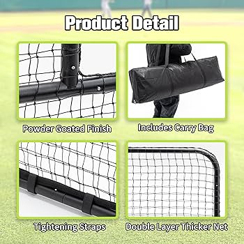 L Screen Baseball Softball Pitching Protection Net, 7x7FT... L Screen Baseball Softball Pitching Protection Net, 7x7FT...