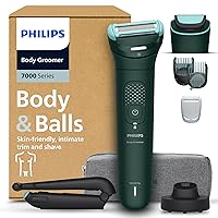 Philips Bodygroom serie 7000 - Rifinitore per uomo, testina flessibile 2D tripla protezione