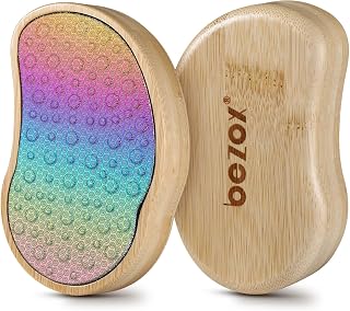 Stainless Steel Pedi Egg Foot File Callus Remover for Dry and Wet Feet, Smooth Rough Skin, Plastic-Free Pedicure Tool Pumice Stone, Washable Foot Scrubber for Cracked Heels - Rainbow