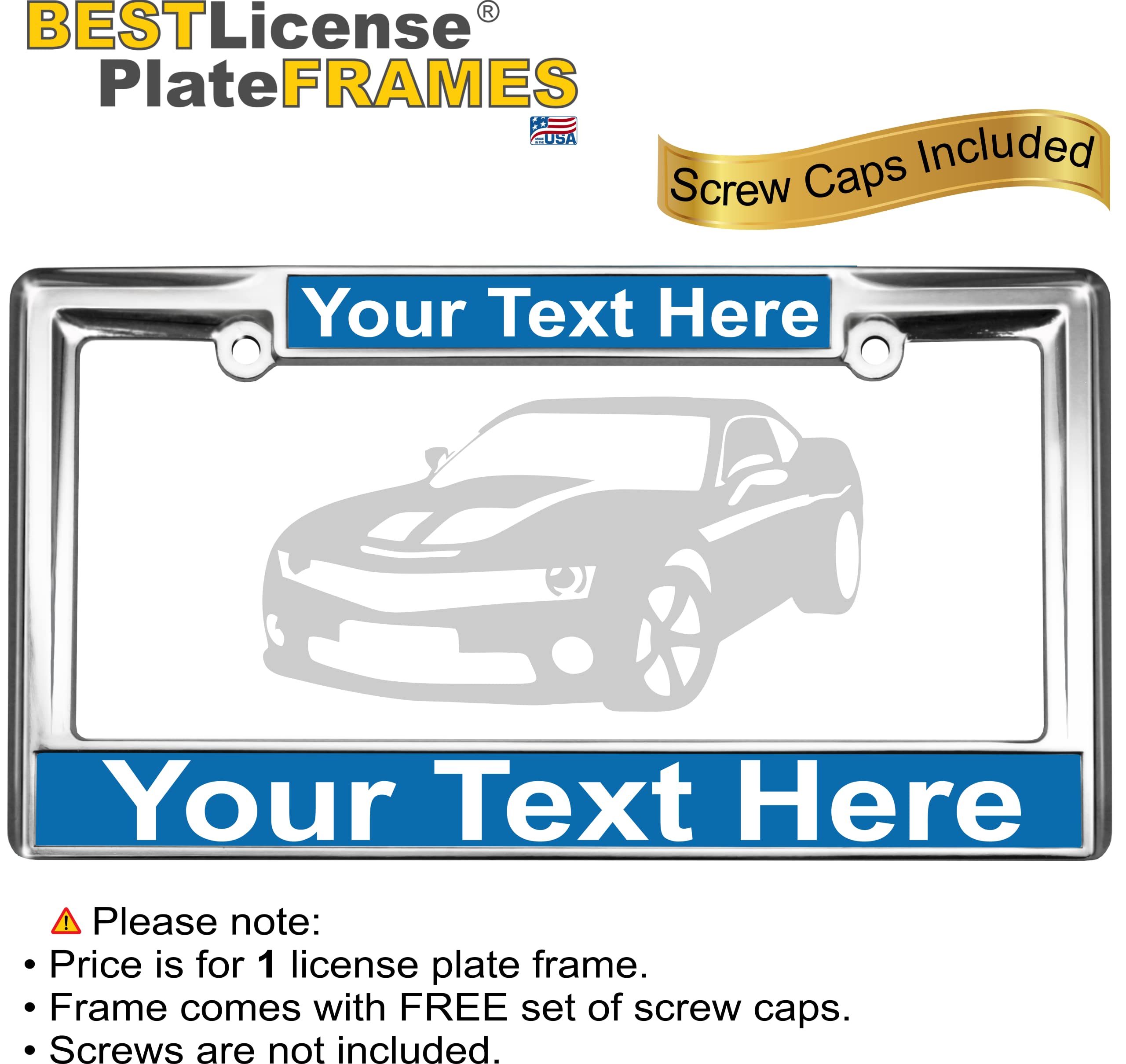 Custom Personalized Heavy Duty Chrome Metal Car License Plate Frame with Free c - Picture 14 of 132