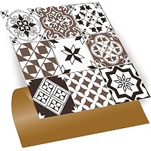 Tink Kendinden Yap kanl  Fayans  kartmas , Zemin Duvar Kaplama, Yap kanl  Fayans Kaplama PVC Karo Karma Kahveli Siyah Desenli 30x30 cm 4 Adet / 0,36 m