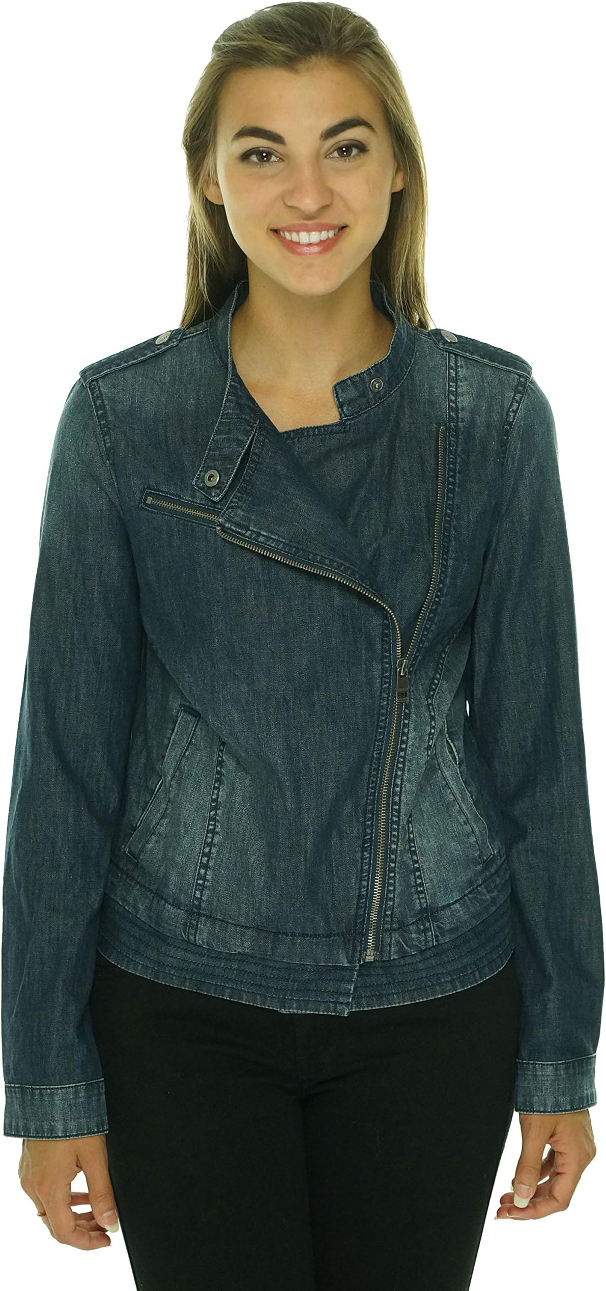 DKNY Jeans Women's Denim Moto Jacket