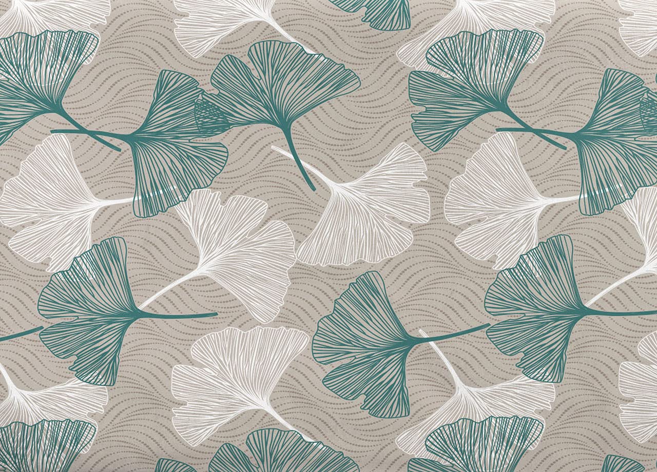 BIANCHERIAWEB Telo Arredo Granfoulard Copritutto Salvadivano 100% Cotone Dis. Ginko Foglie Matrimoniale Verde