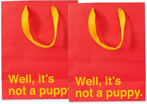 Prank-O - Bolsas de regalo novedosas, paquete de 3, Bueno, no es un cachorro, relájate, no es casero, ahora es un buen momento para reducir tus