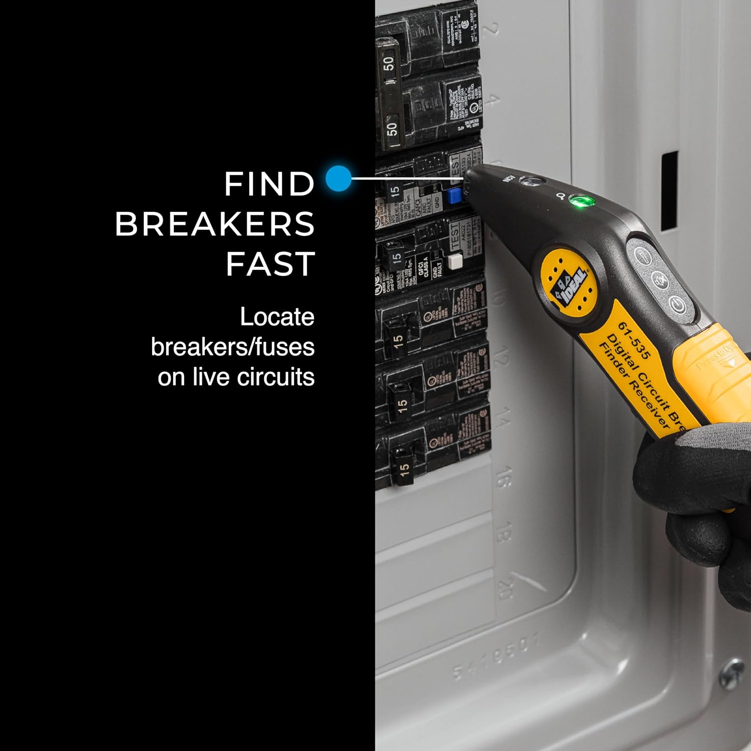 Ideal Circuit Breaker Finder Kit, Finds Circuits and Tests GFCI | Locate breakers faster with included adapters and integrated GFCI testing