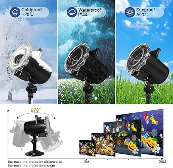 64-Pattern Halloween Christmas Projector Outdoor Indoor