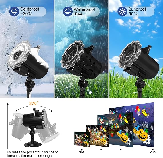 64-Pattern Halloween Christmas Projector Outdoor Indoor