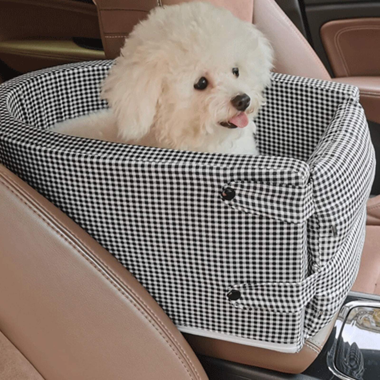 Asiento De Coche para Cachorros Perros Y Gato,Asiento Elevador De Perros,Cama para Perro,Asiento del Coche De Seguridad para Perros Gatos con Cinturón De Seguridad