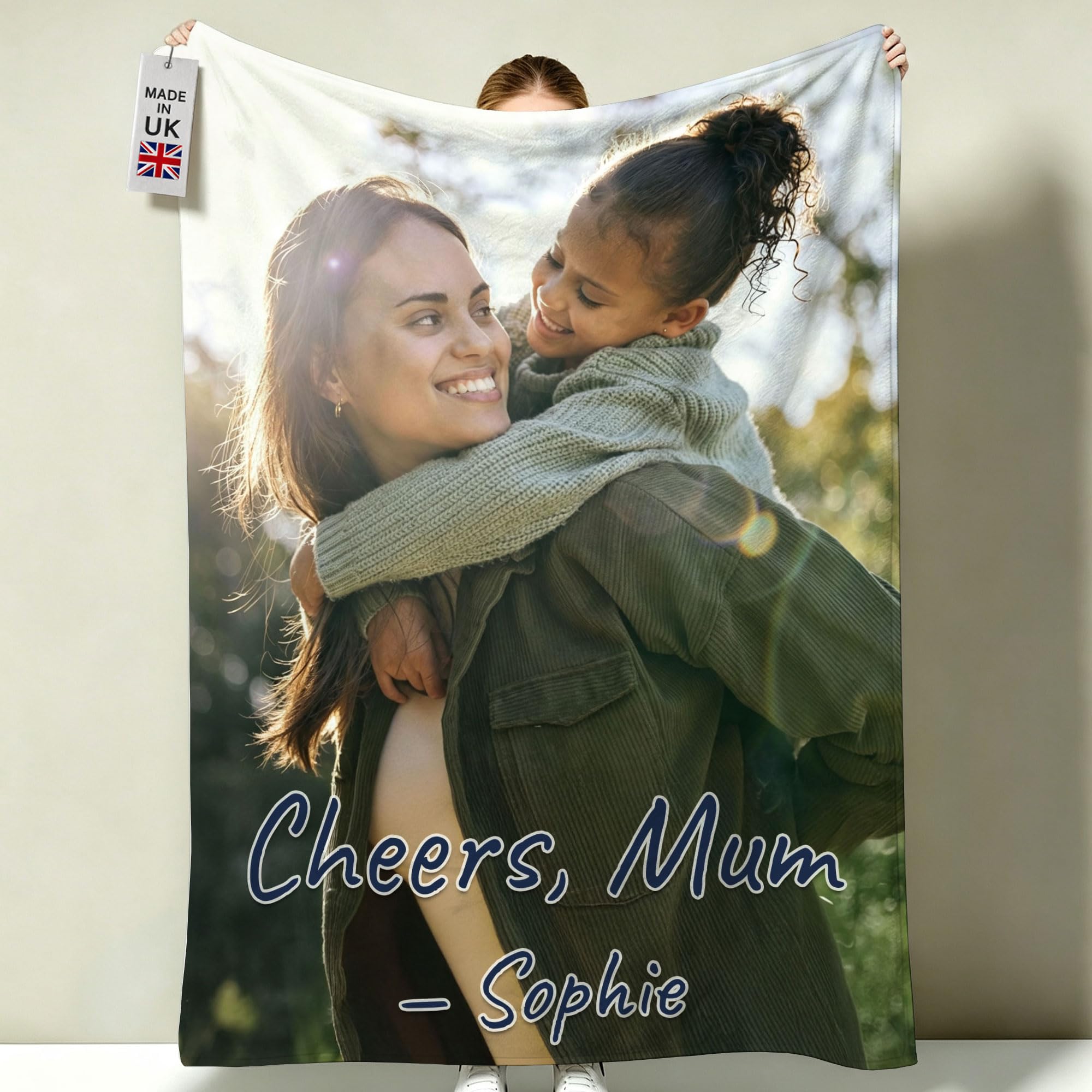 HavenVelvo Personalised Blanket with 1 Photo, Custom Photo Blanket UK, Memory Keepsake Gift for Mum, Soft Fleece Flannel, Multiple Sizes