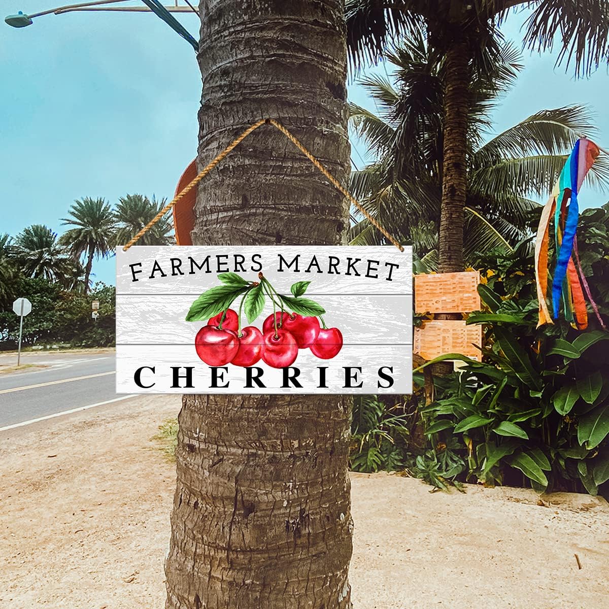 Farmhouse Kitchen Sign Decor, Farmers Market Cherries image 5
