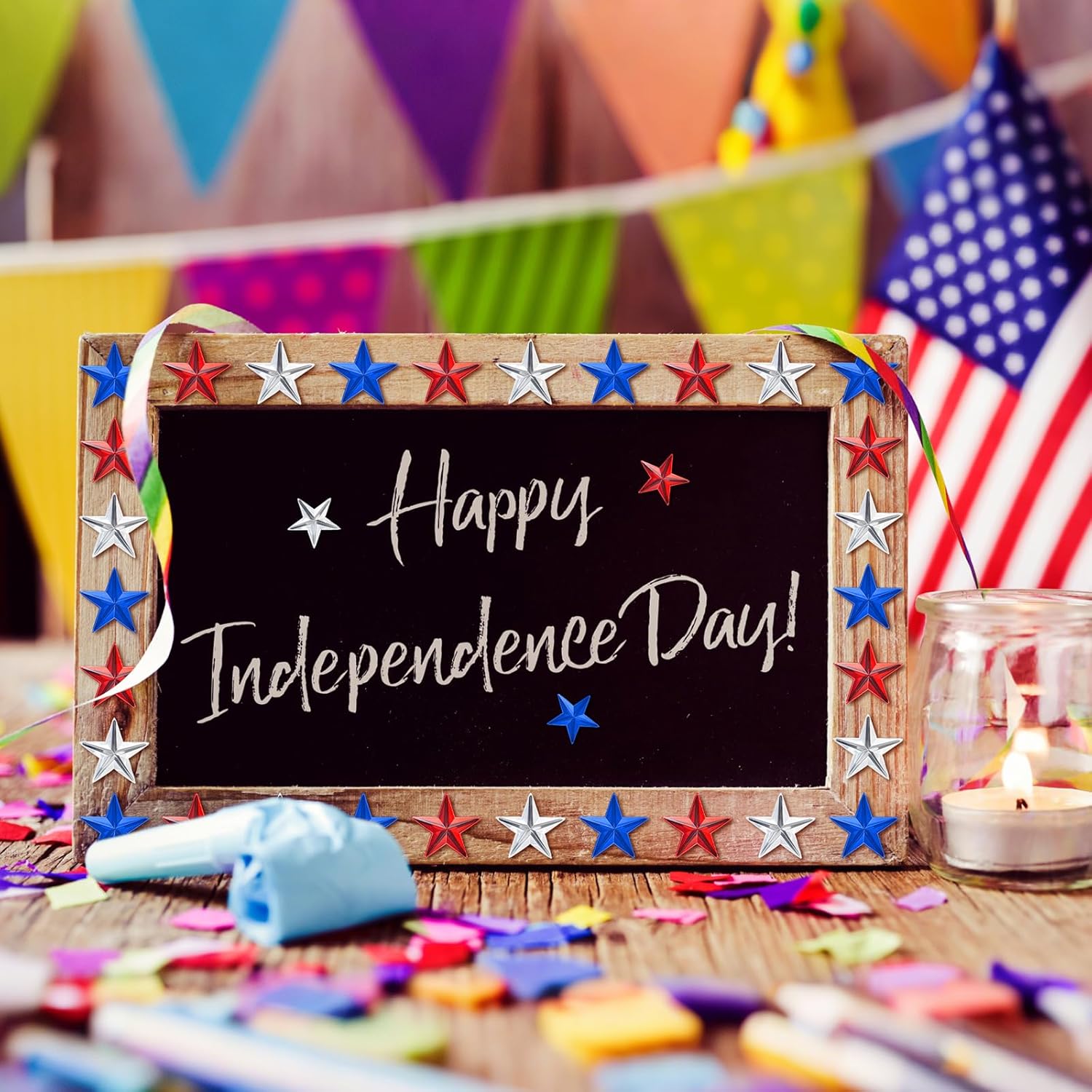 Chuangdi 516 Pcs Acrylic Star Rhinestone Crystal Gems Rhinestone Flat Back 18mm/12mm/10mm/6mm for Holiday Wedding Christmas Birthday Decoration DIY Clothes Shoes Jewelry Making Crafts(Red White Blue) - Image 6