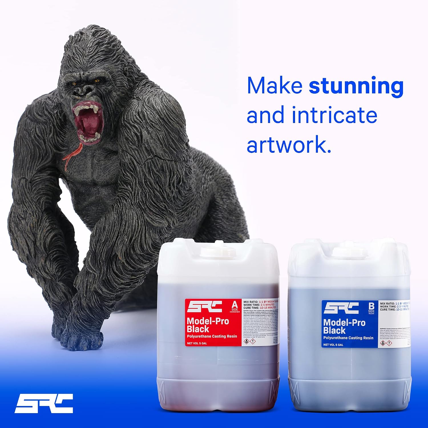 Model-Pro Black, 10-Gal (5-Gal Part A + 5-Gal Part B) Resin Kit, Ideal for RTV Silicone Molds, Polyurethane Casting Resin for Models, Prototypes, Figurines, Jewelry and Proofing Molds