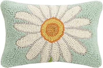 Peking Handicraft 30KSL730C12OB Daisy Hook Pillow, 12-inch Long, Wool and Cotton