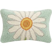 Peking Handicraft 30KSL730C12OB Daisy Hook Pillow, 12-inch Long, Wool and Cotton