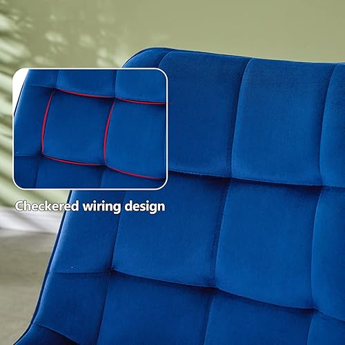 Miniatura 7 de TUKAILAi Juego de 2 sillas de comedor de terciopelo sin brazos, asiento tapizado suave y cómodo de mediados de siglo, sillas auxiliares modernas con