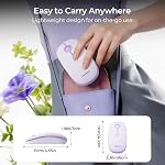 seenda MOU001 Bluetooth Wireless Mouse, 3-Device Connection (USB & Dual Bluetooth), Ergonomic Mouse for Laptop, Rechargeable Quiet Click Computer Mouse, 3-Level DPI for Windows, Mac Chromebook,Purple