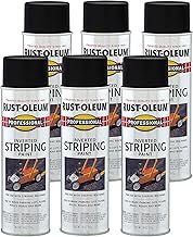 Rust-Oleum 2578838-6PK Professional Inverted Striping Spray Paint, 18 oz, Black, 6 Pack