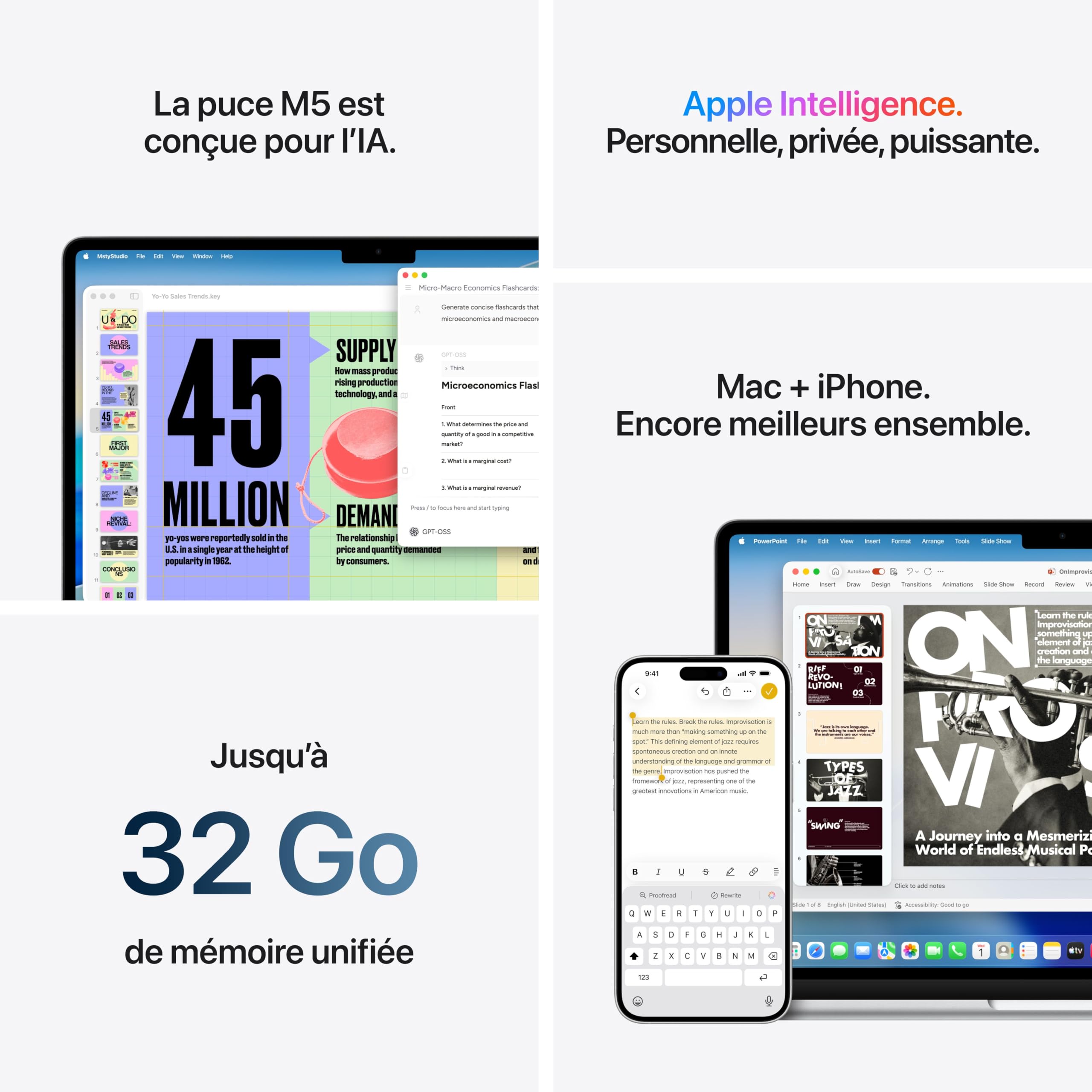Apple MacBook Air 13 Pouces Portable avec Puce M5 : Conçu pour l’IA, Écran Liquid Retina 13,6 Pouces, Mémoire unifiée 16 Go, SSD 512 Go, Caméra Center Stage 12 MP, Touch ID, Wi-FI 7 ; Minuit