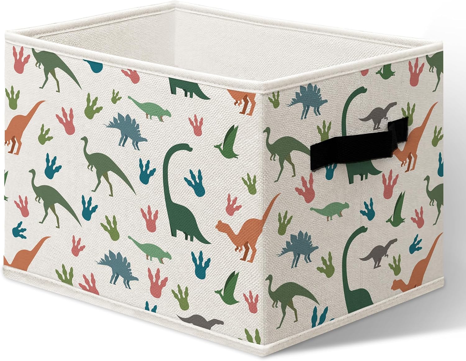 Colorful Dinosaur Baby Boy Storage Boxes, Cute Dinosaur Cube Storage Bin for Boys Kids Room Nursery Clothes Books, Dino Organizer Bins for Shelves, 14.2"x10.6" x10.6"