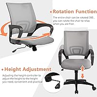 Vista 3 de PayLessHere Silla de oficina en casa, silla de escritorio para computadora, silla ergonómica ajustable, soporte lumbar, reposabrazos ejecutiva