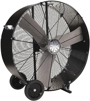 TPI PB36D Industrial Belt Drive Portable Drum Blower Fan Shop Fan for Garage, Commercial, Workshop 36" - 1 Speed, 1/3 HP Motor, 5.5 Amps