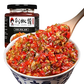 BRKIO Original Sichuan Mixed Chopped Chili Paste Net Weight 9.35 oz - 265g, Chili Crunch Sauce Extra Hot for Noodle, Rice, Dumpling, Spicy, Savory, Vegan, Hot Sauce