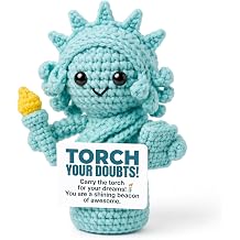 Crochet Statue of Liberty, New York Souvenir Gift with Positive Card