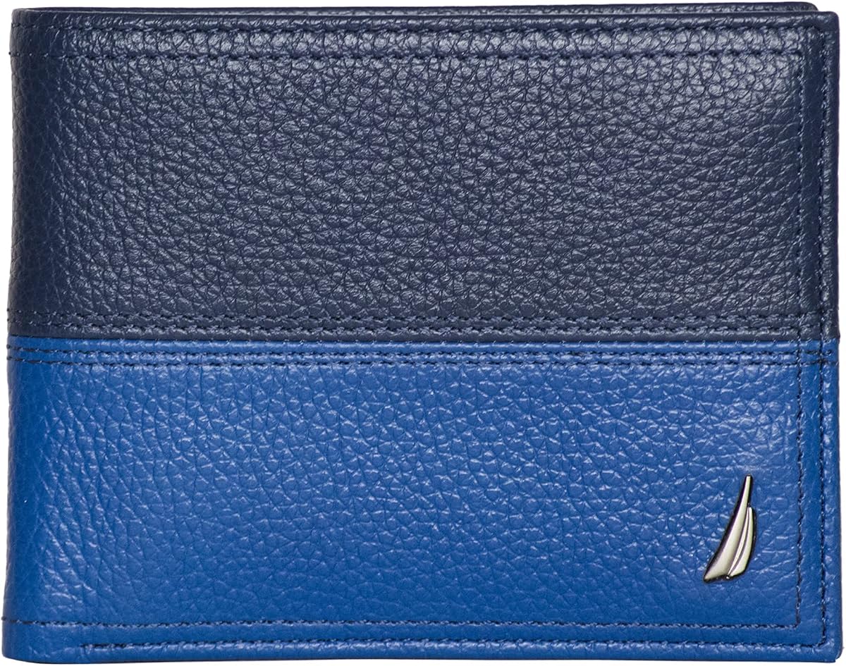Cartera plegable de cuero para hombre | Bloqueo RFID | Ventana de identificación | Ranuras para tarjetas | Organización | Durable | Elegante