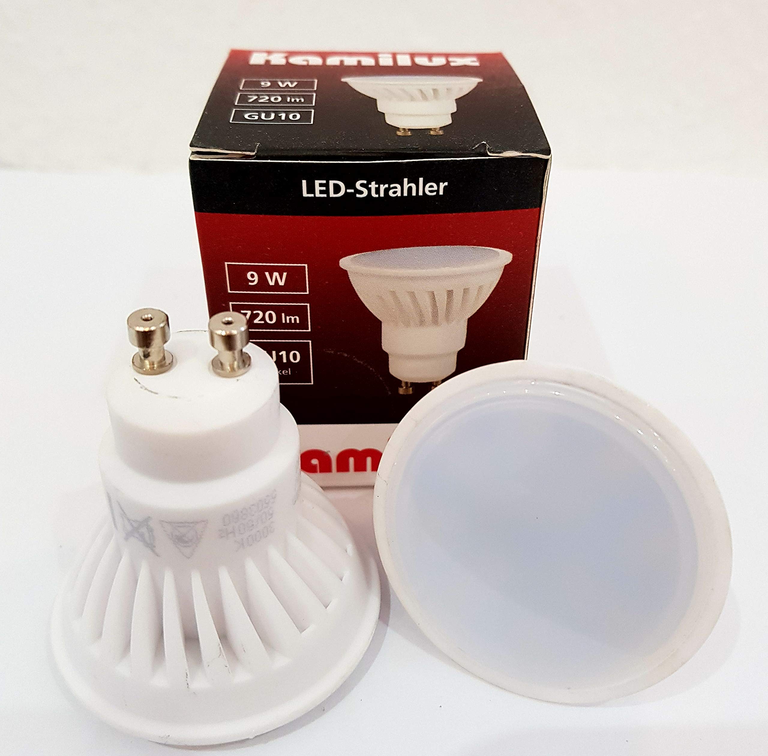 Kamilux LED GU10 Leuchtmittel – 2er Pack, 9W, 720 Lumen, Warmweiß 3000K, Ersetzt Halogen