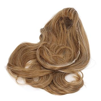 Jeanoko Wig Doll Replacement, Long Curly BJD Doll Hair Wig Soft High Temperature Silk Mesh Long Curly with Bangs 1/3 Linen Color Doll Making Supplies
