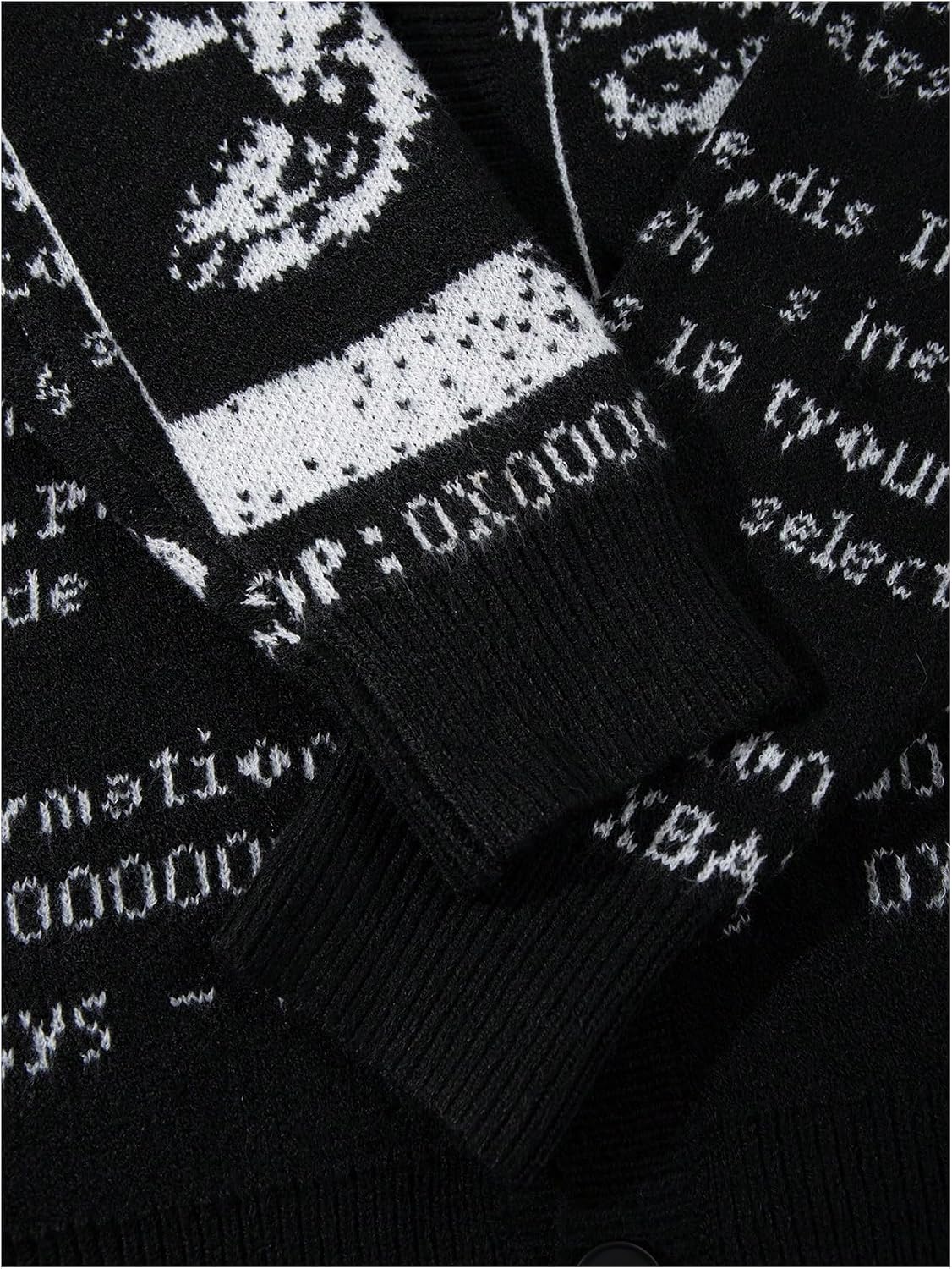 BEAUDRM Men's Grunge Cardigan Sweater Letter Graphic Vintage Cardigan Long Sleeve Button Down Oversized Knitted Outerwear
