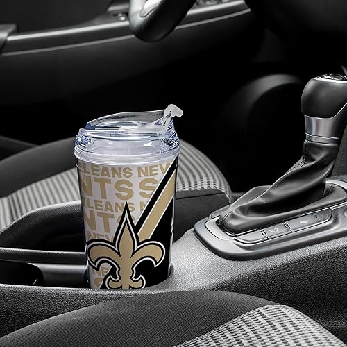 Miniatura 71 de Rico Industries NFL Football - Vaso de acrílico de 24 onzas con tapa con bisagras, vaso de doble pared con licencia oficial para fanáticos de la NFL