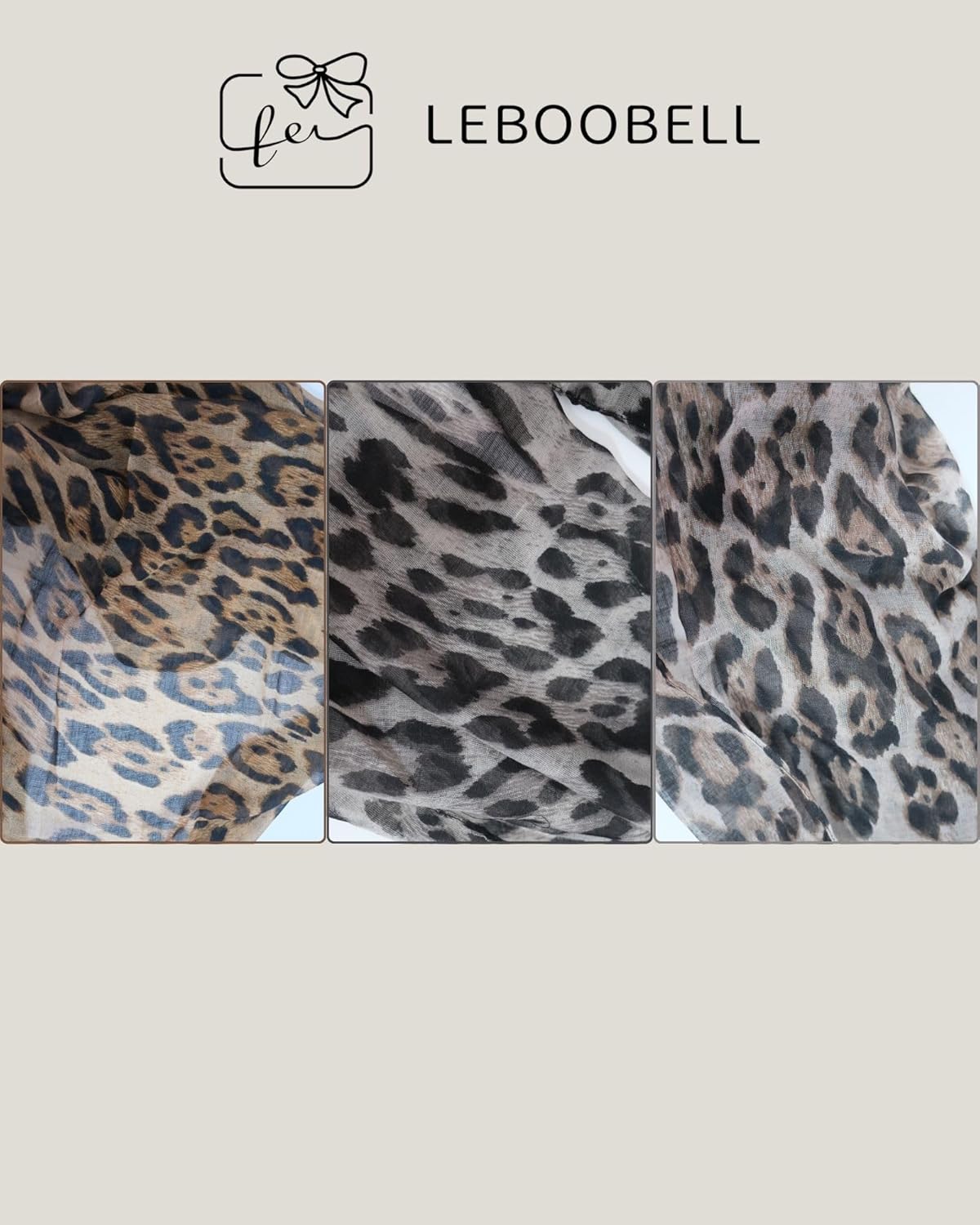 Women's Leopard Print Scarves Lady Lightweight Scarf Soft Sunscreen Shawls Vintage Wrap Shawl - Image 4