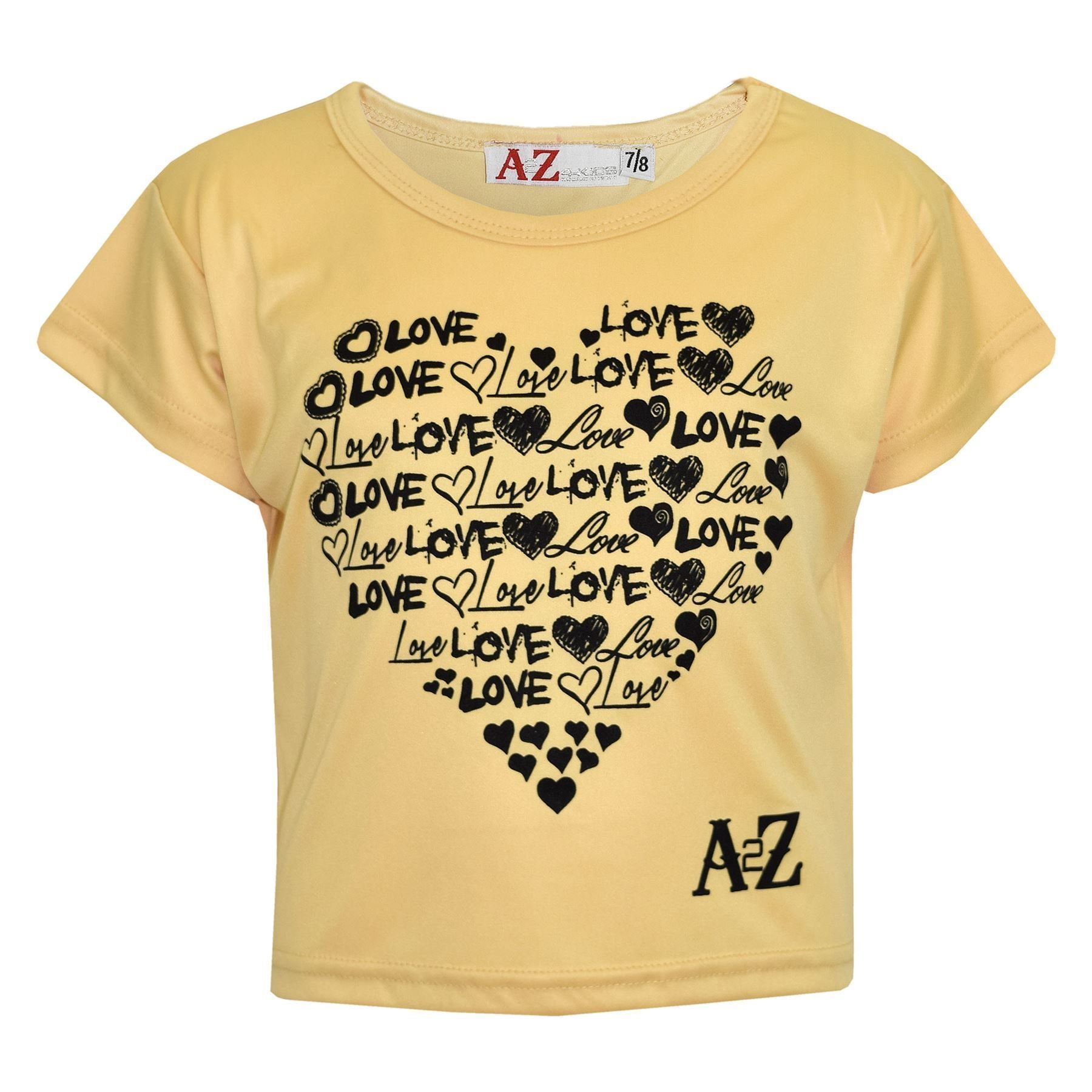 A2z 4 Kids Girls Stone Love T Shirt Soft Feel Casual Summer Fashion Top Youth