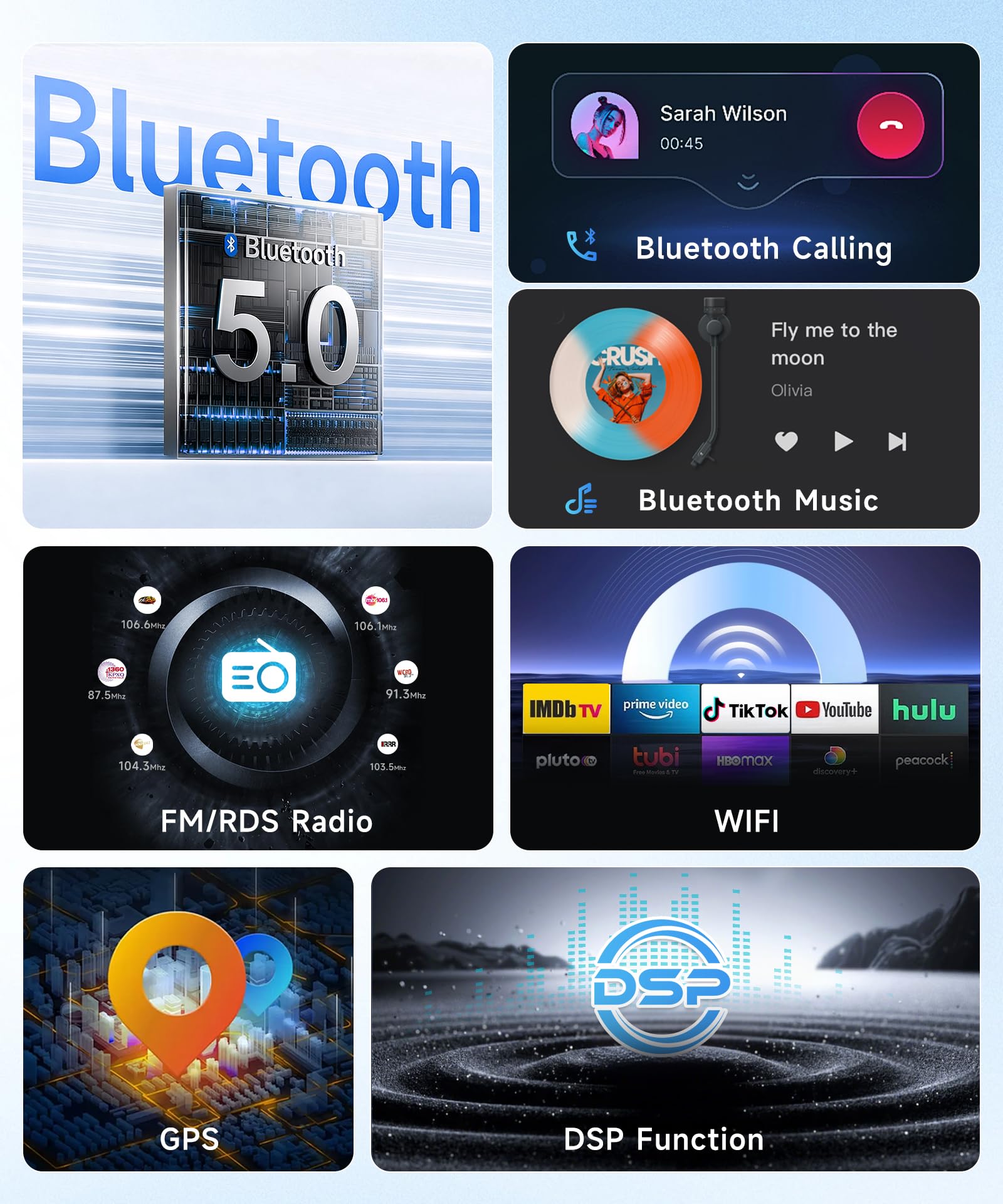 【8 Core 6+128G】Per Citroen C5 2008-2017 Autoradio con CarPlay Wireless Android Auto, Schermo IPS da 10,1 Pollici con Radio FM/RDS, GPS, Bluetooth 5.0, Supporta telecamere panoramiche a 360°