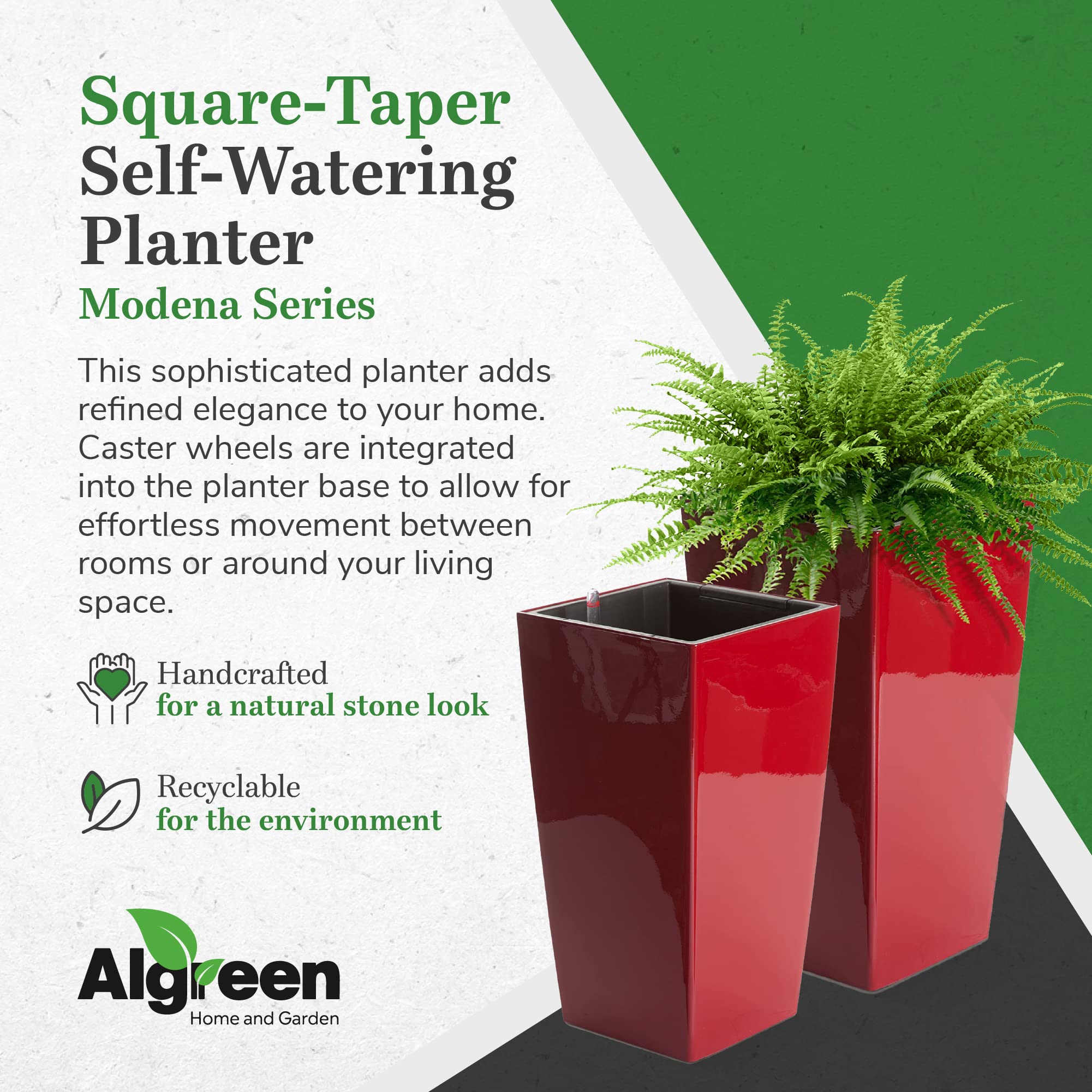 Amazon.com : Algreen Products Modena Self-Watering Plant Pot