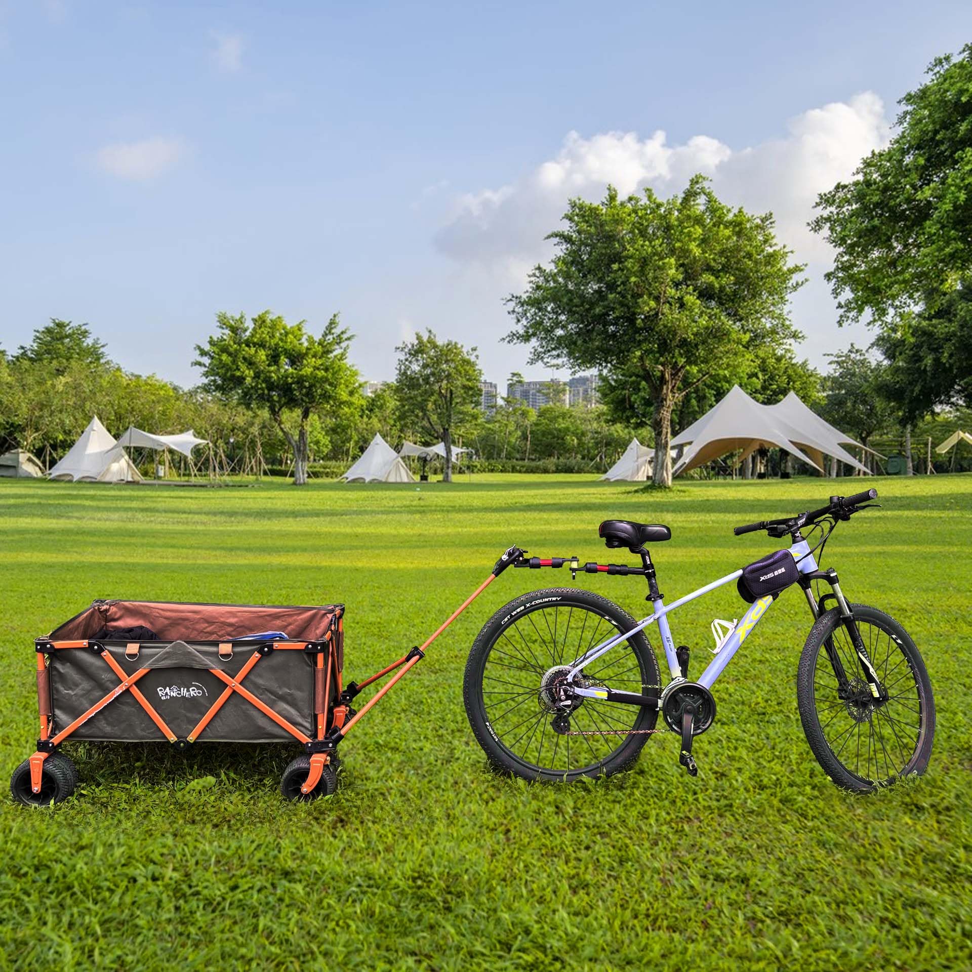 Mimoke Adaptador de remolque de bicicleta – Diseño modular de nailon, sistema de amortiguación y dirección, adecuado para bicicletas con diámetro de tubo de asiento de 27 – 32 mm