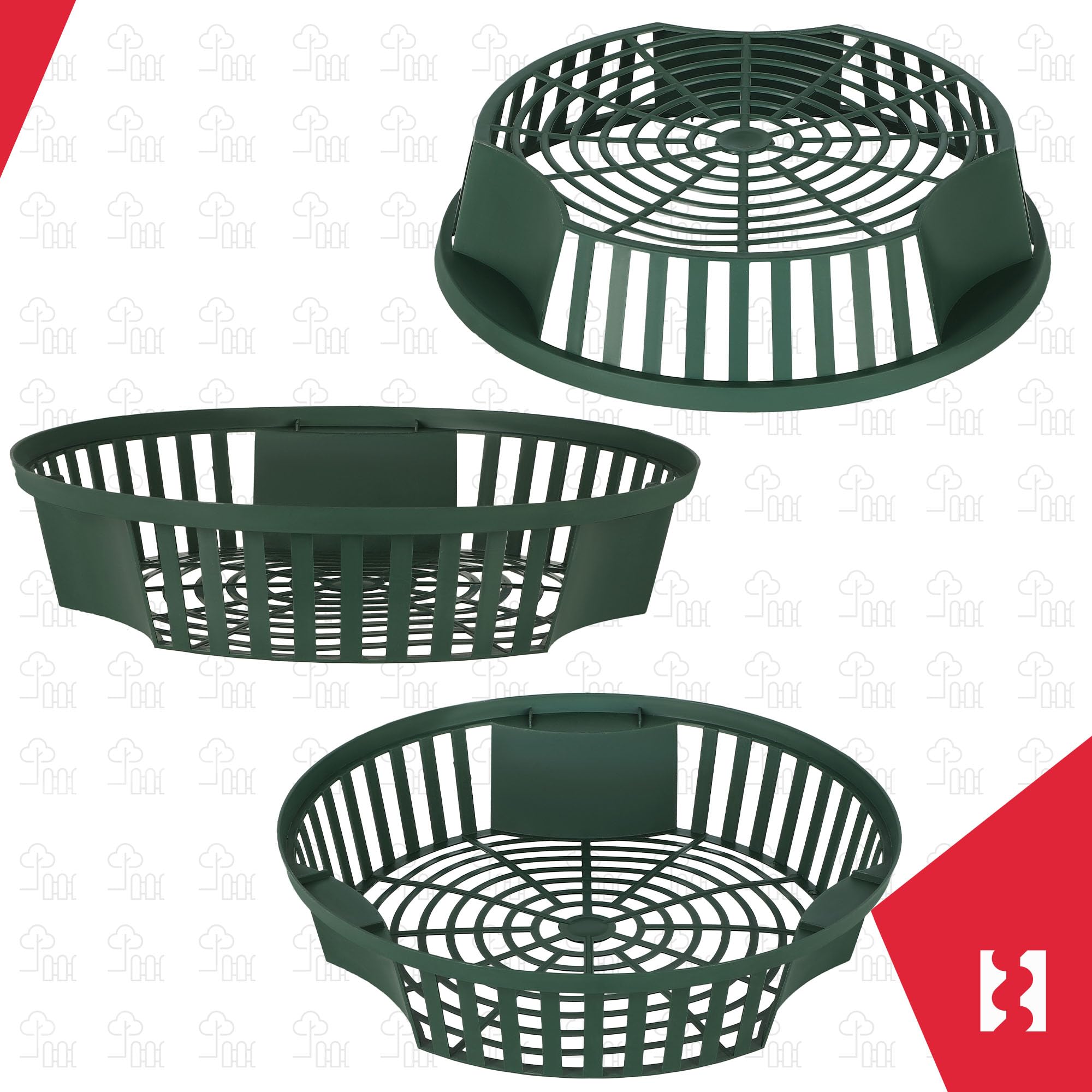 KOTARBAU® Set 10 Unidades Cesta para Bulbos - Plástico - ⌀ 265 mm - Verde - Bandeja para Plantar Bulbos de Flores - Tulipanes - Narcisos - Organizador Jardín - Reutilizable