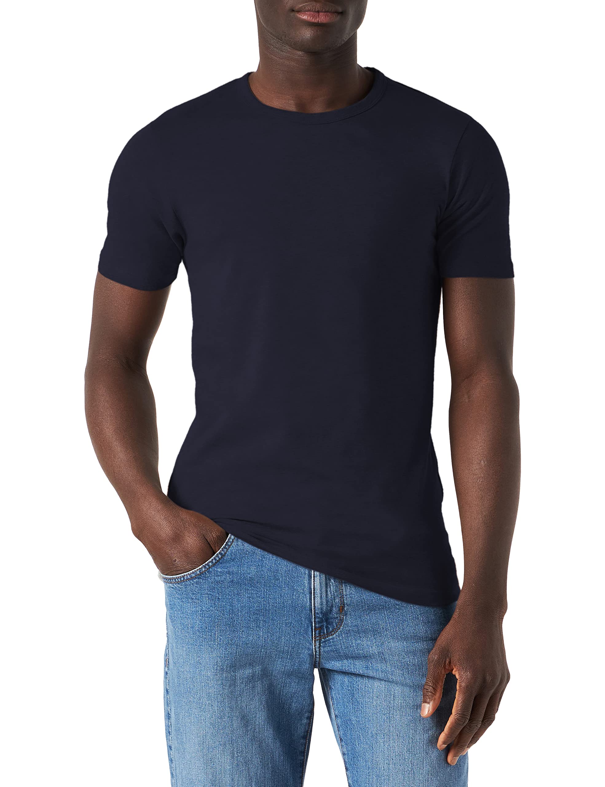 JACK & JONES Men's Jjebasic O-Neck Tee S/S Noos T-Shirt, Navy Blue, XS