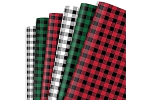 Dtiafu Christmas Plaid Wrapping Paper - Buffalo Plaid Gift Wrap for Holiday Birthday