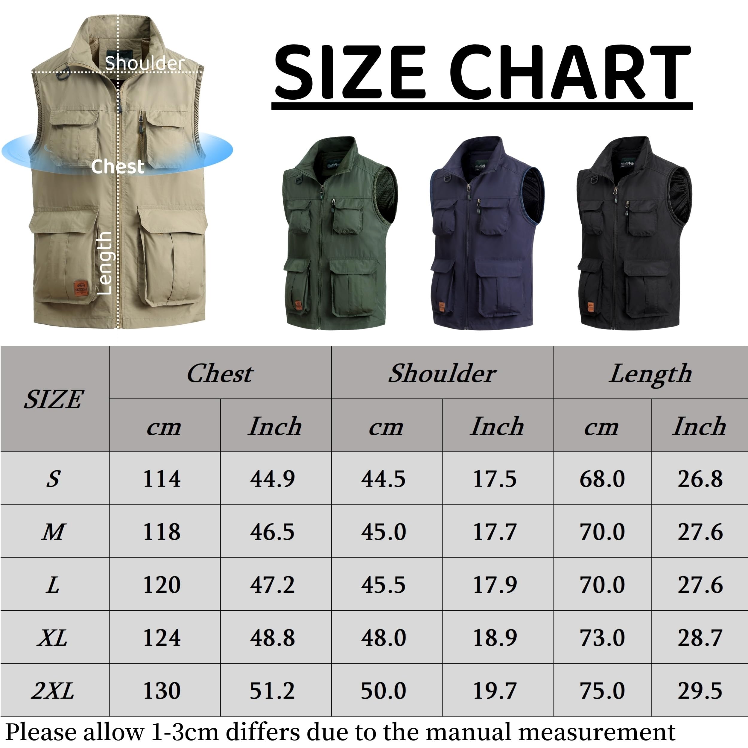 Gilet da Pesca da Uomo All'aperto Gilet Multi-Tasche Gilet Leggero Traspirante Giubbotto Asciugatura Rapida Gilet Sportivo Senza Maniche Gilet Campeggio Escursionismo Gilet