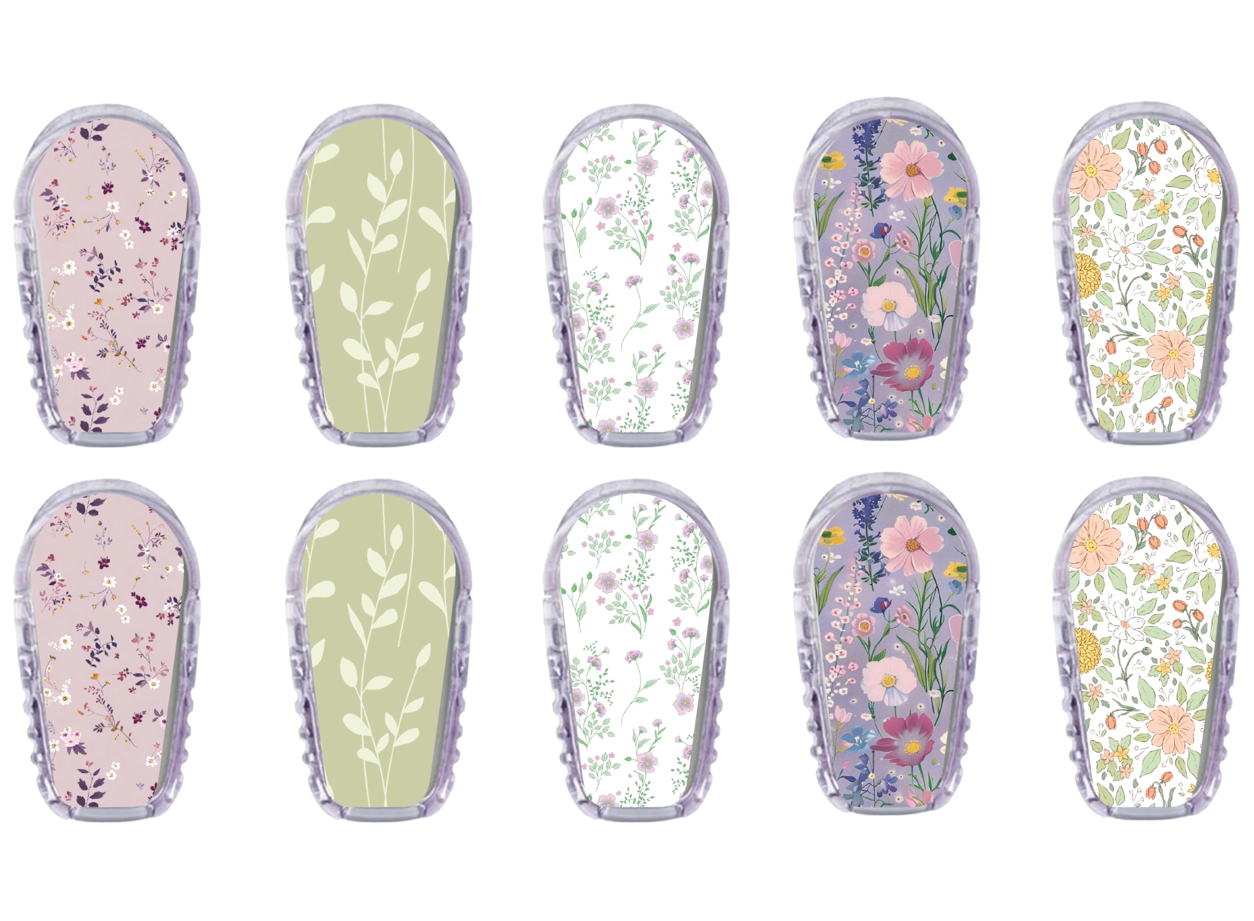 Glucomart 10 Count G6 Stickers - Floral Variety Pack (Waterproof, Durable, Easy to Apply) - Dexcom G6 Transmitter Stickers