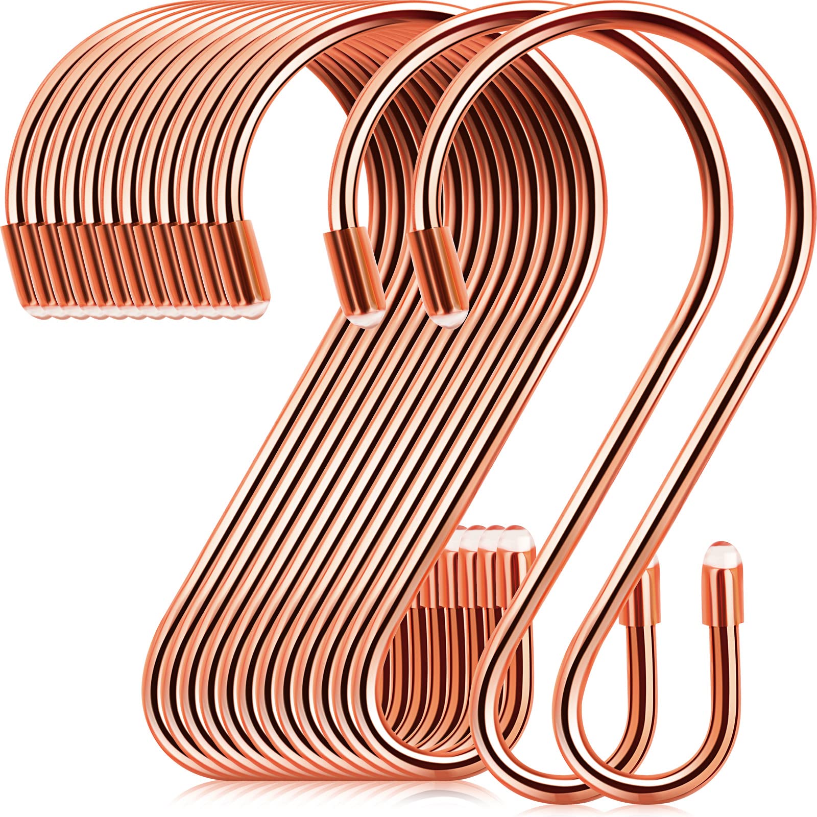 36 ganchos de acero inoxidable en forma de S de 3.15 pulgadas, ganchos de metal para colgar cortinas, sartenes y ollas, soporte para colgar ollas, sartenes, tazas, plantas, bolsos, jeans,
