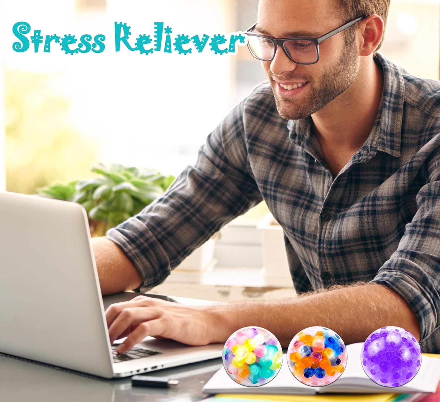 32Pcs Stress Balls, Squishy Squeeze Balls Bulk Small Squeeze Balls for Adults Stress Relief Party Favor Birthday Gift