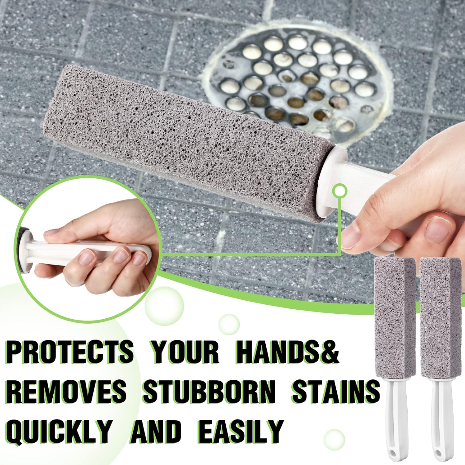 30 Pieces Pumice Toilet Bowl Brush Pumice Stone with Long Handle Toilet Stone Brush Block for Bath Grout Pool Kitchen Tubs Showers
